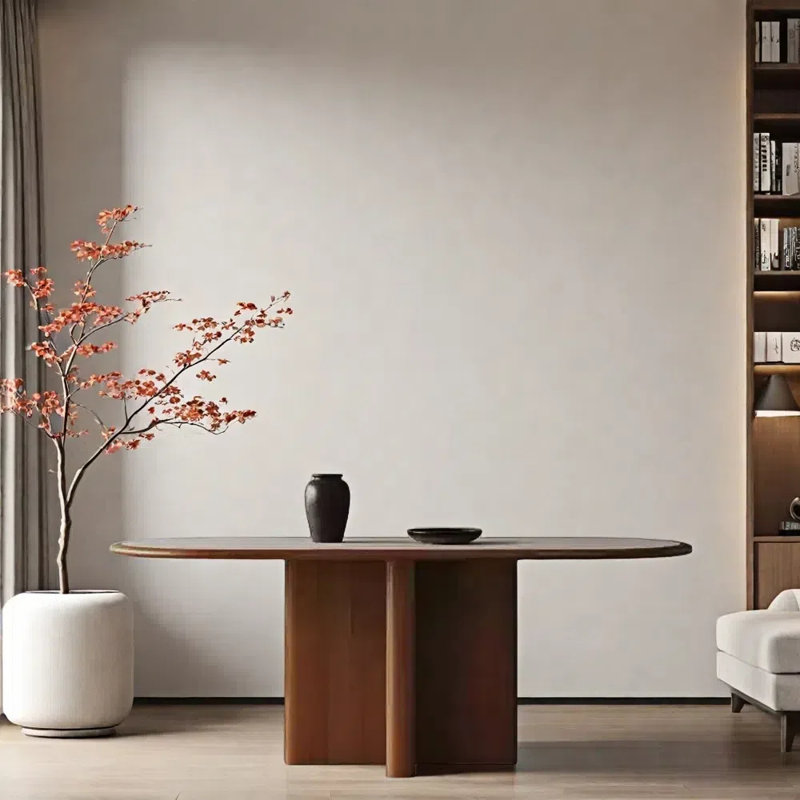Table de salle à manger encastrée en bois massif,  H 29,52 po x L 55,11 po x l 31,49 po