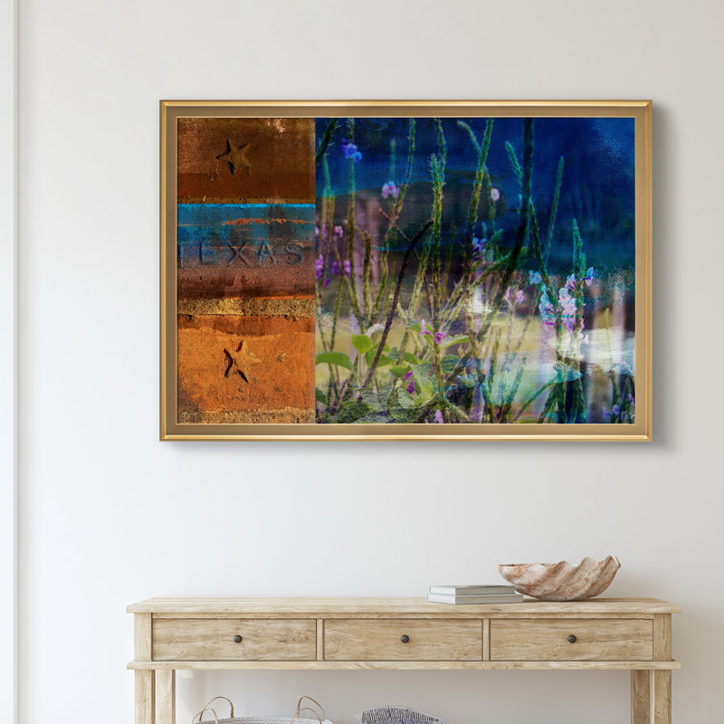 Texas Wildflowers - reproduction de cadre photo, Doré, H 26,5 po x l 36,5 po x P 1,5 po
