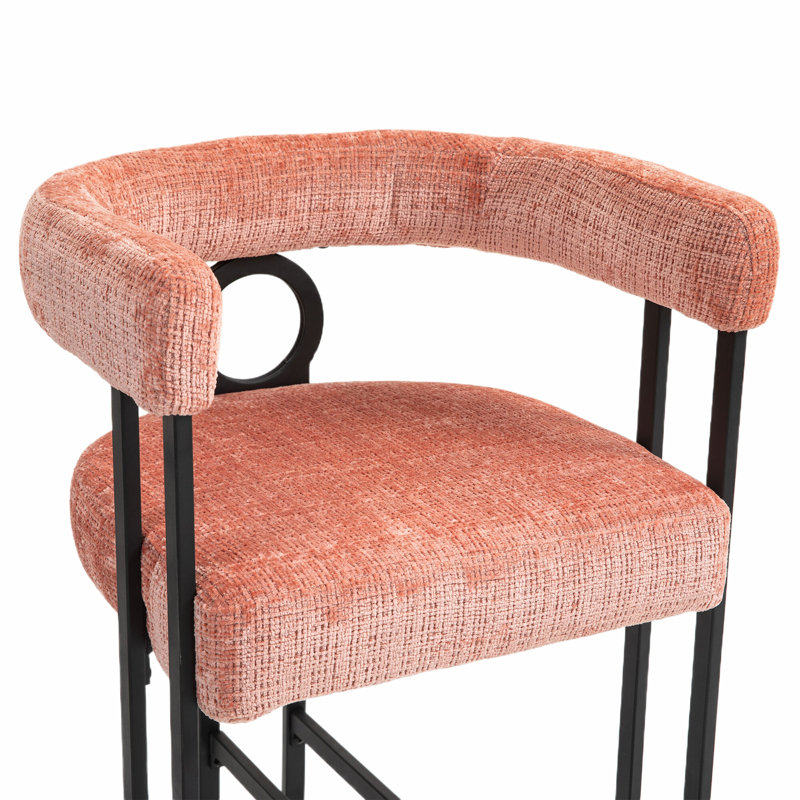 Tabourets en chenille, Rose, 2