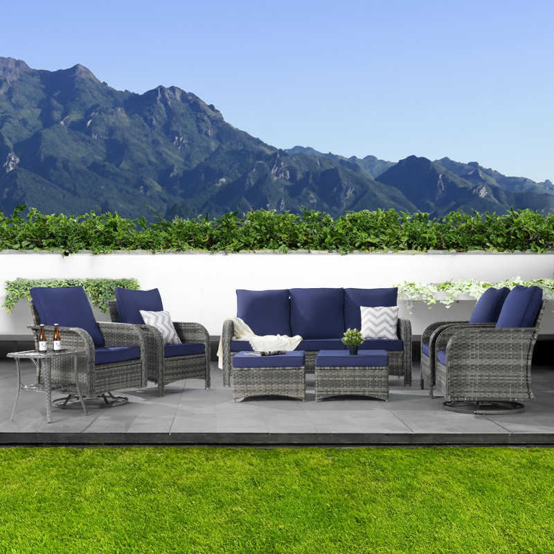 Ensemble de conversation pour 9 personnes, Bleu marine
