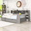 Two Drawers Wooden Daybed with Storage Shelves and Desk-785624058