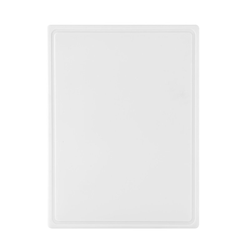 Extra-Large White Plastic Rectangular Cutting Board with Juice Groove