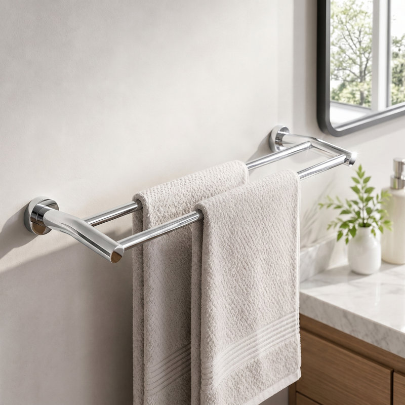 Porte-serviettes mural en acier inoxydable 24 po, 1, Chrome poli