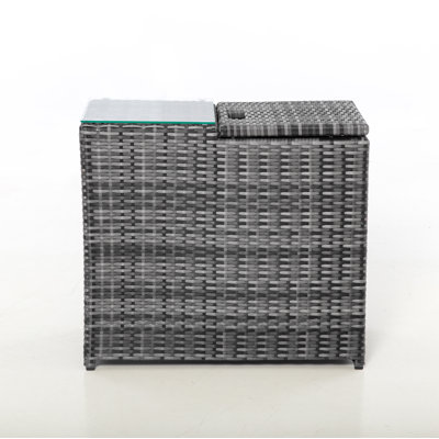 Midland Rectangular Outdoor Side Table , 60cm cm W 37cm cm D