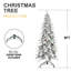 Arbre de Noël en forme de pe 7,5 pi, 1424 pointes, conception mince, support en métal stable, branches réalistes à charnières hivernales, esthétique enneigée