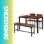 Nye Rustic Industrial 4 - Person Dining Set, Metal Frame, Kitchen Chair and Table-2104716178