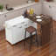 Îlot de cuisine mobile avec table de salle à manger extensible, armoire de rangement pour poubelles, étagère à épices coulissante à 3 niveaux et Whee-2006325945