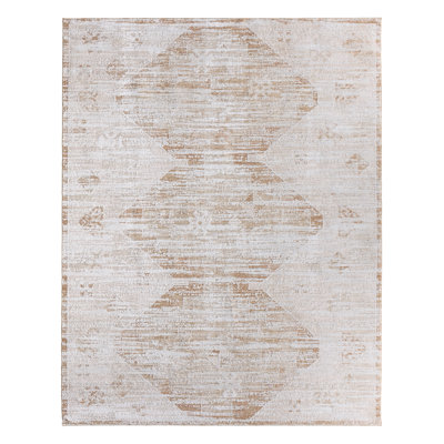 Jaipur Living Pandra ZAR07 Geometric Tan/Ivory Area Rug (18in Swatch)