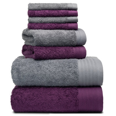 Ensemble de serviettes 8 pièces 100% coton Doncia