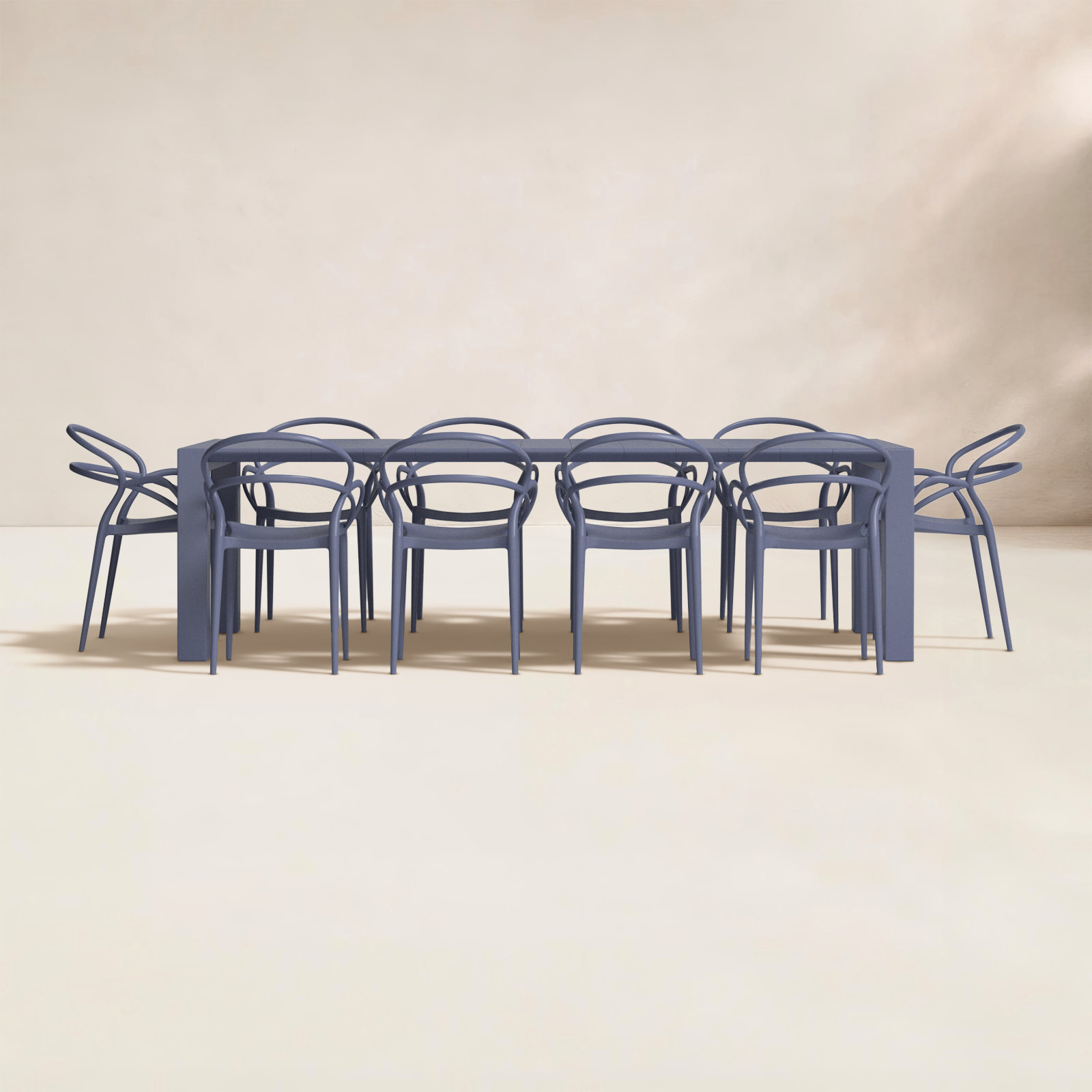 Comet 39" Patio Dining Set, Dark Gray