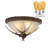 Falzetta 16.5" Handmade Round Ceiling Light Antique Antler Resin Need 3x E26 Bulbs