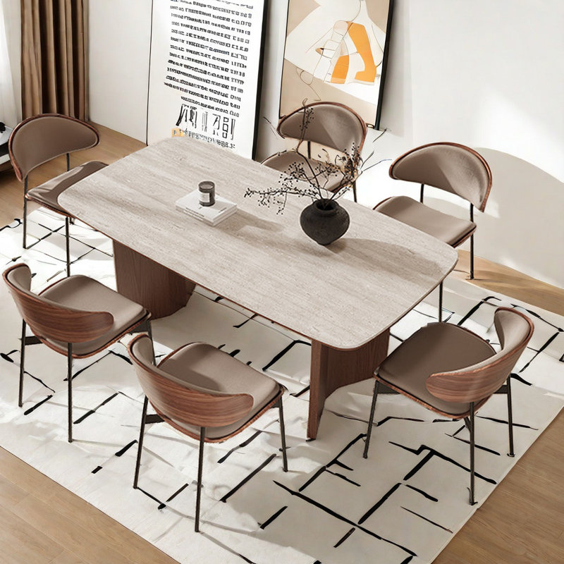 Ensemble de salle à manger rectangulaire 31,4 po New Family, H 29,5 po x L 62,9 po x l 31,4 po