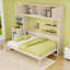 Lit escamotable double en bois avec armoires supérieures, conception pliable-945610500-945610503