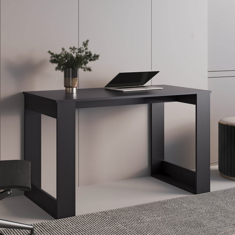 Computer Desk Albion With Ample Worksurface And Legs, Black