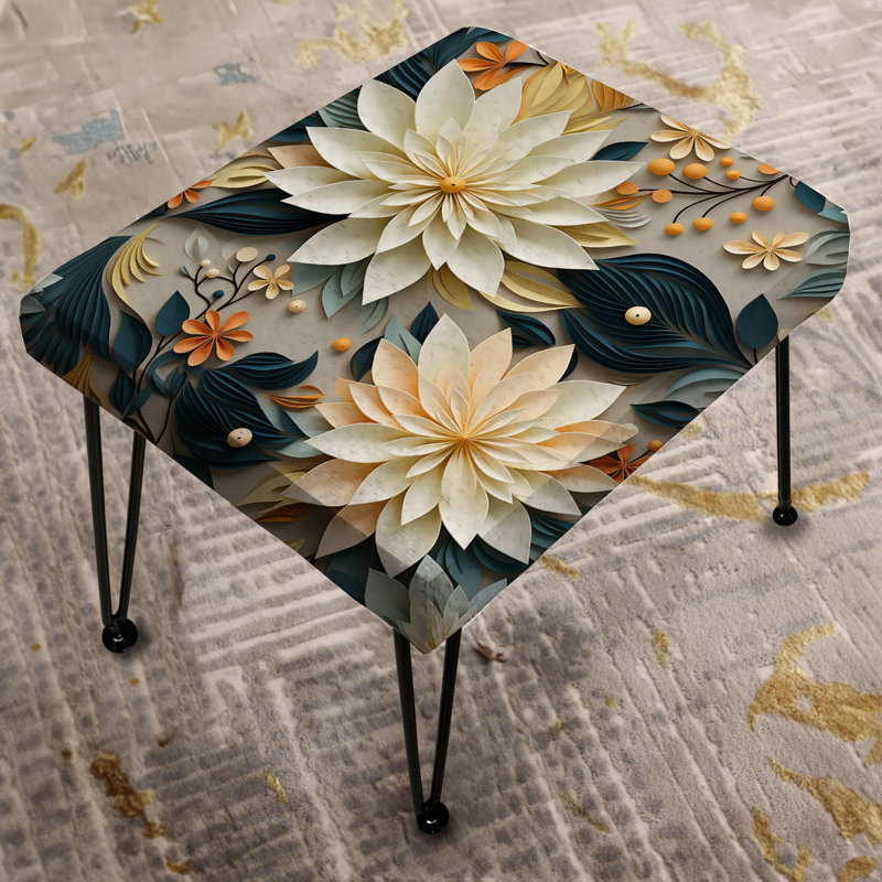 Attaining Stillness Of Mind Floral Gardens - Floral Rectangle Ottoman