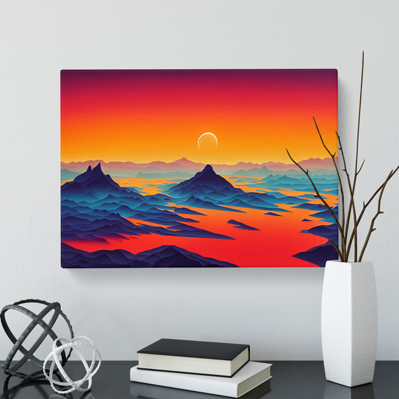 Glorious Mountain Sunset - Wrapped Canvas, 35cm H x 50cm W x 3cm D