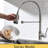 Commercial Kitchen Faucet With Pull-Down , Brushed Nickel, Single Handle, High Arch Spout For And Bath Sinks Faucets Led Sink Faucet, Pull Down 360 Rotation