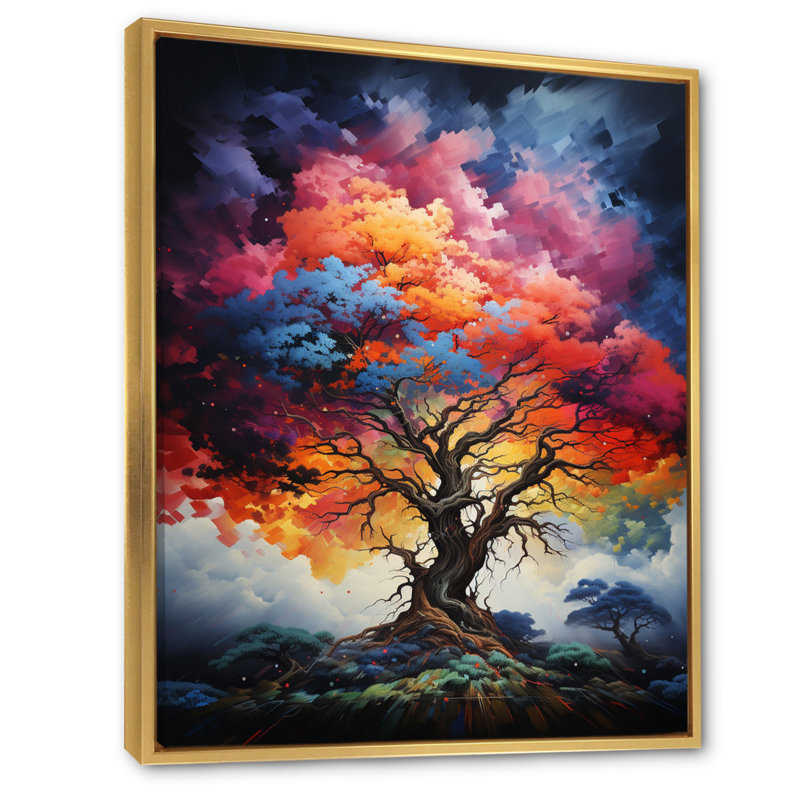 «Blue Red Oak Tree Oak Symphony III», reproduction sur toile florale et botanique, H 32 po x l 24 po x P 1 po