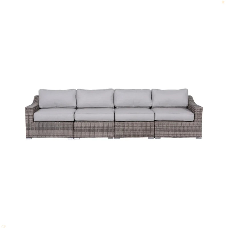 4-Piece Rattan Sectional Seating Set With Cushions