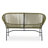 Outdoor Wicker Loveseat with Metal Frame for Patio-1324126800