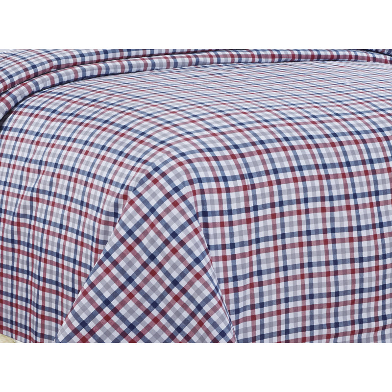Posh Home Tartan Plaid 6 Piece Sheet Set Microfiber Twill Plaid Sheet Set, King
