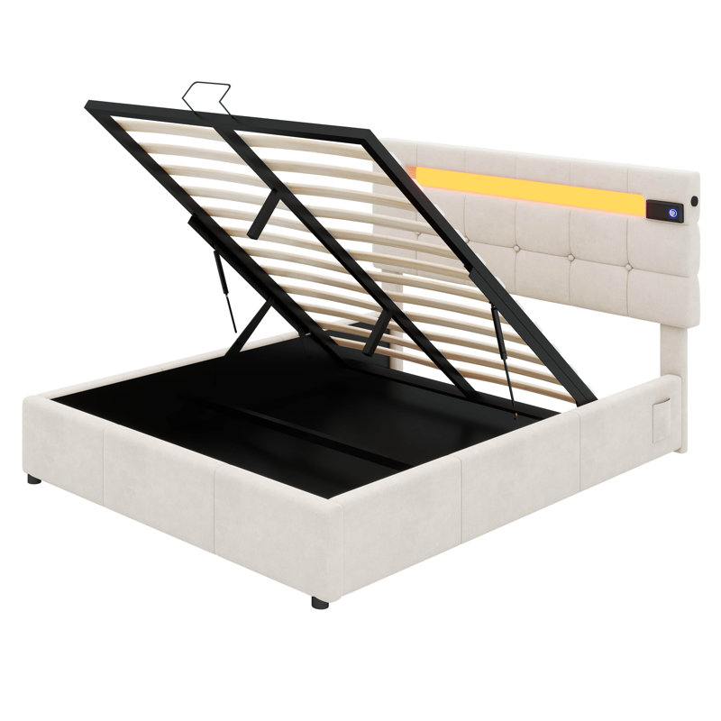 Lit plateforme tapissier Orlena, Grand