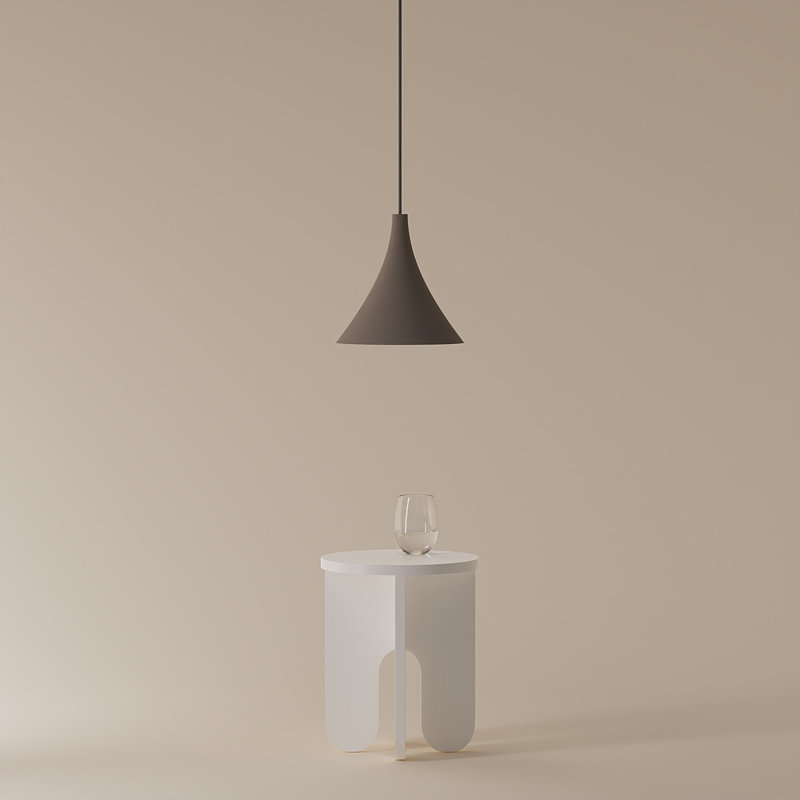 Gota Pendant Light, 17" H x 9.84" W x 9.84" D, Black, Smoke