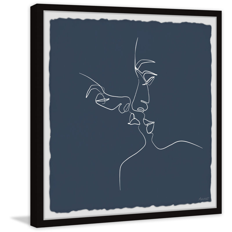 I'll Give You A Kiss' by Marmont Hill Framed Print, 12" H x 12" W x 1.5" D