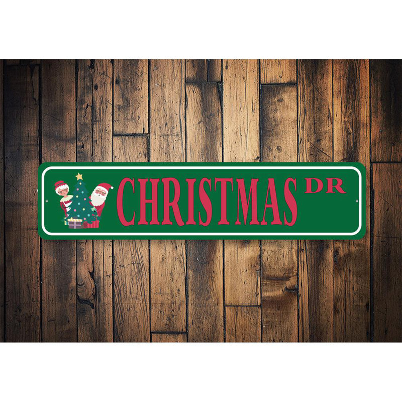 Plaque de Noël en aluminium, H 6 po x l 24 po x P 0,06 po