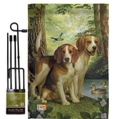 Ensemble de 2 côtés 1,5 x 1,1 pi, ensemble de beagles et canard "nature de canard"