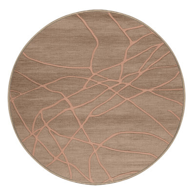 Machine Washable Abstract Brown Area Rug
