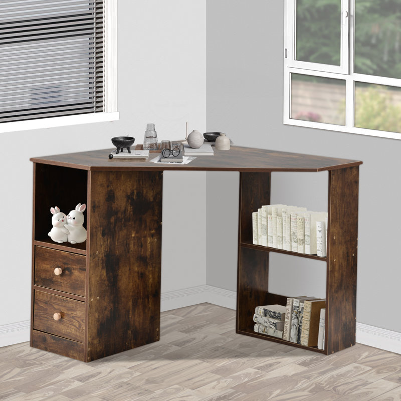 L-Shaped Computer Desk, Brown