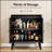 Medieval Style Sideboard Buffet Cabinet With Rattan Decorated Doors, Ideal For Dining, Living Room, And Hallway Storage-646822862