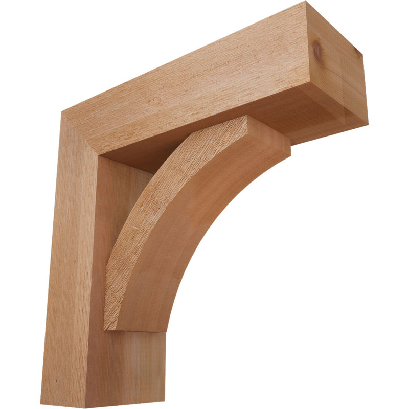 Thorton Block Bracket with Offset Brace, 18 x 18, 6"W Western Red Cedar (Rough Sawn)