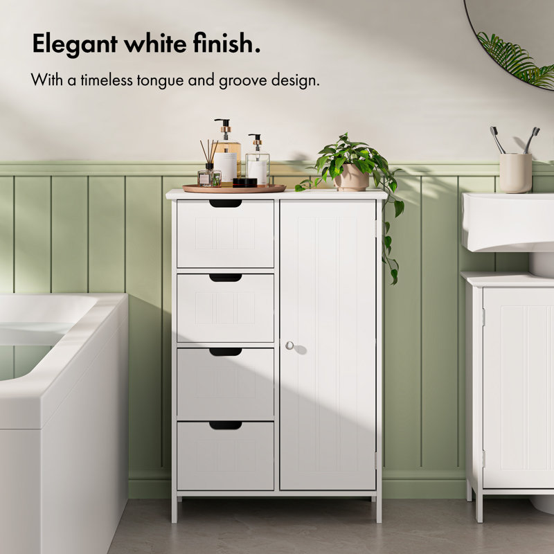 Holbrook White Freestanding Bathroom Storage Cabinet