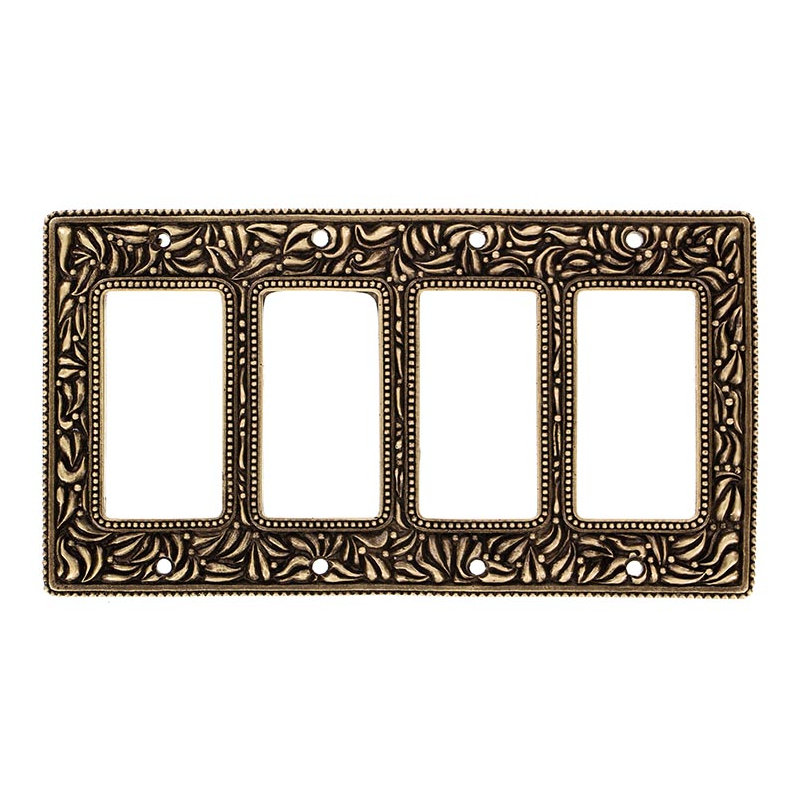San Michele 4-Gang Rocker Wall Plate, Antique Brass