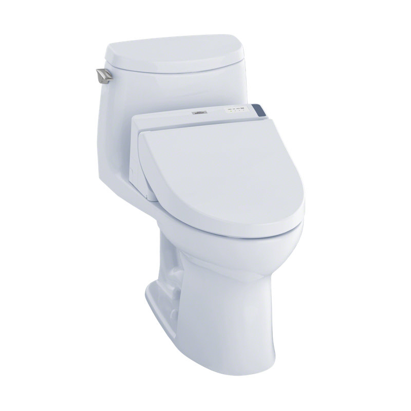 Toilette allongée monobloc 1,0 GPF TOTO® WASHLET + ® UltraMax® II 1G® et siège de bidet WASHLET® C200, blanc coton