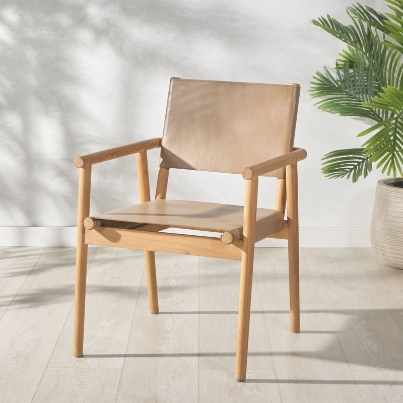 Chaise en cuir Tanihya, Naturel