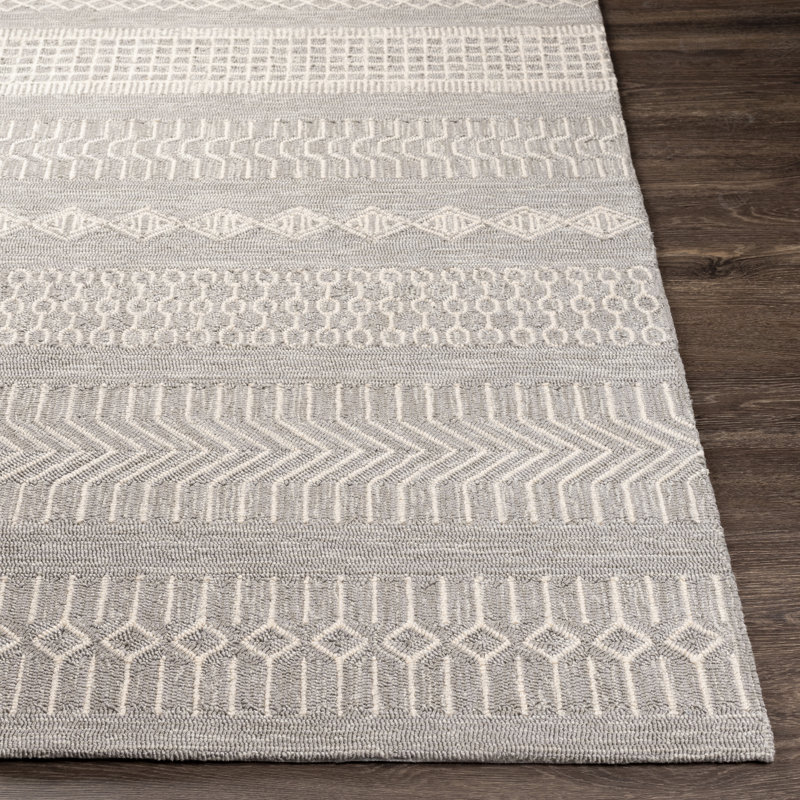 Tapis d'intérieur / extérieur géométrique crocheté à la main Beyla, Rectangle de 8 pi x 10 pi