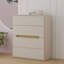 Tambry Modern minimalistic chest of drawers with 4 drawers, integrated wood-effect handles, engineered wood, beige & warm oak decor, 95.1 cm W x 114.7 cm H x 41.5 cm D