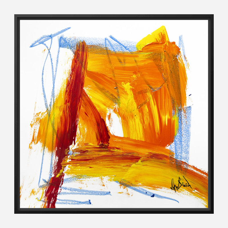 Amber Print, 30" H x 30" W x 1.5" D, Black Framed Canvas