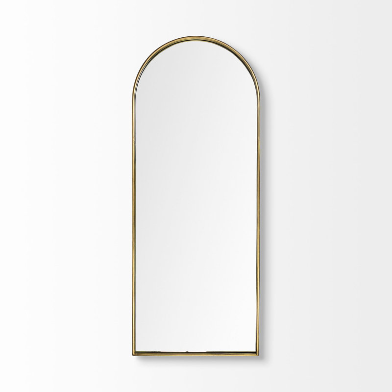 Metal Flat Mirror, Gold/Black, 70" x 28"