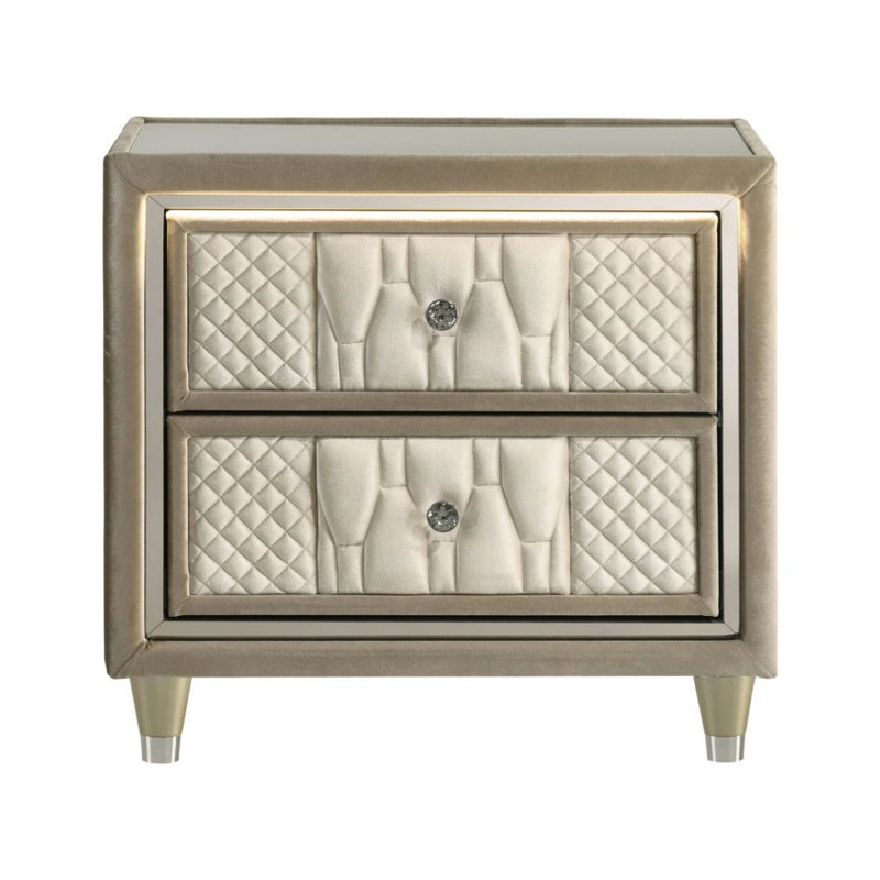 Rafael 2-drawer Led Nightstand With Usb Port