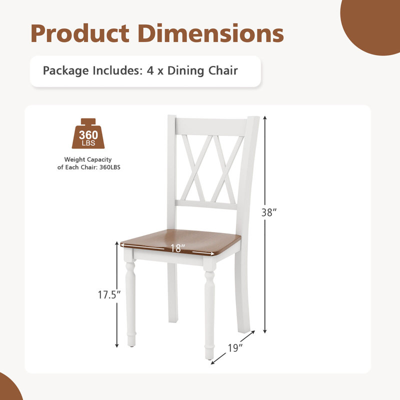Chaise d'appoint à dossier croisé non fini