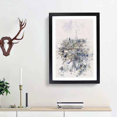 View of the Eiffel Tower in Paris France - Picture Frame Graphic Art