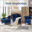 Chaise longue en velours 64,5 "avec rangement caché et garniture cloutée-129472972