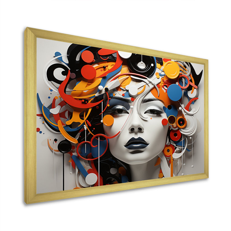 «Opt Transcendent Contrasts II», reproduction sur toile, H 24 po x l 32 po x P 1 po, Encadrement doré