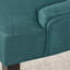 2 chaises de salle à manger - Style contemporain, surpiqûres en losange, accoudoirs inclinés, revêtement, pieds en bois, bleu sarcelle. 2 chaises au design contemporain avec dossier, revêtement en tissu, coloris uni.