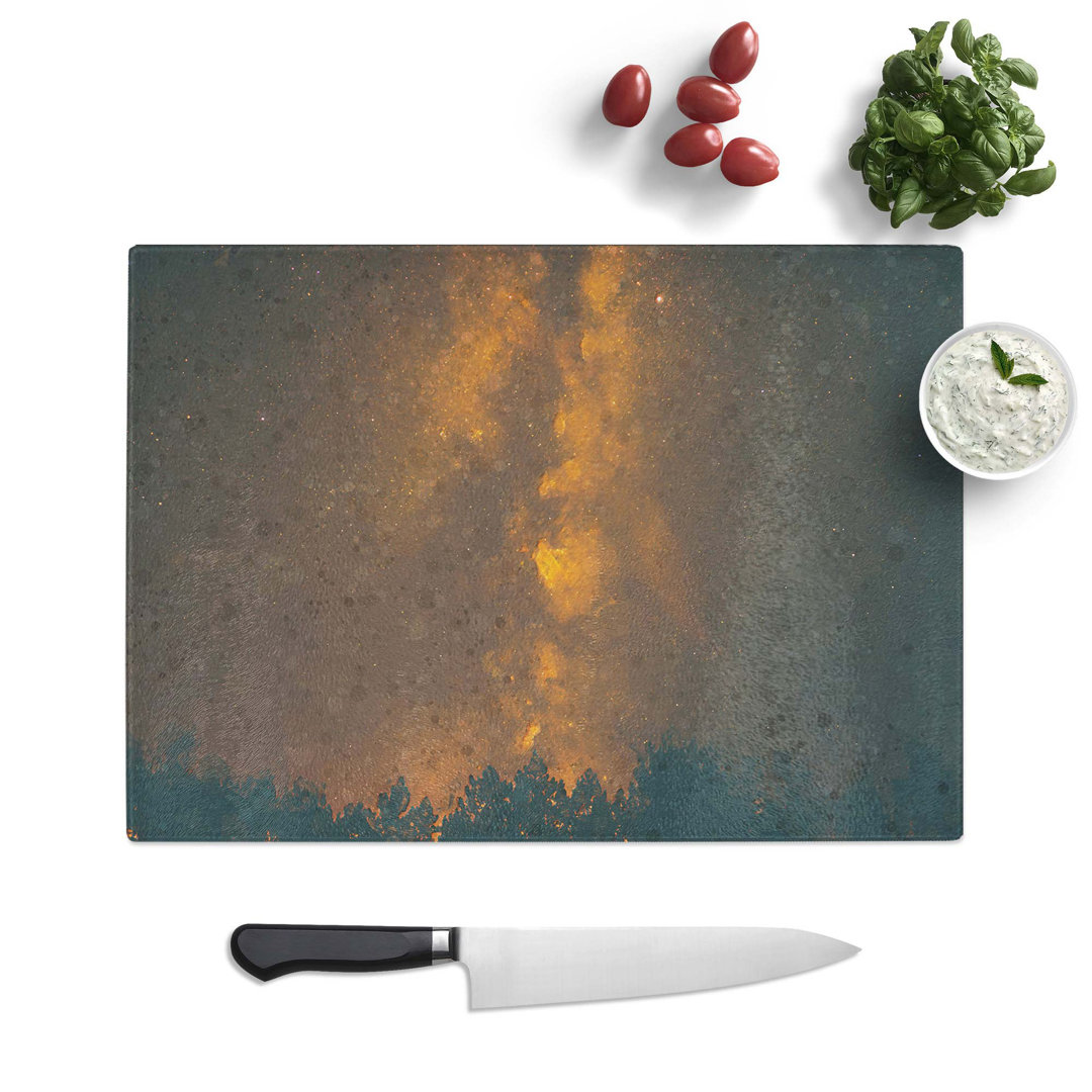 Glass Flaming Stars Over The Forest in Abstract Chopping Board