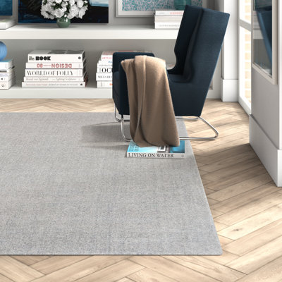 Dingman Hand-Tufted Wool Grey Area Rug